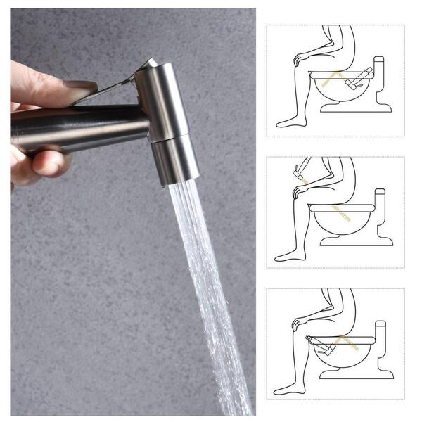 Tecmolog Concealed Bidet Sprayer Set – Stainless Steel, Hot & Cold Handheld, Wall Mounted, For Toilet & Diaper Spraying