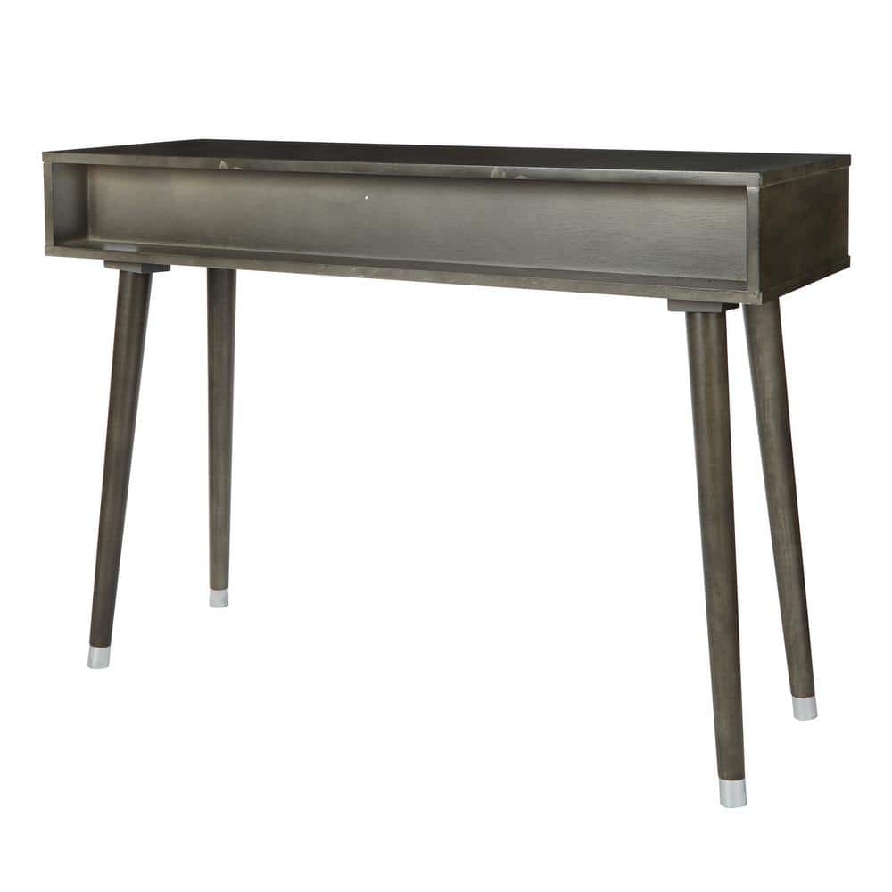 Cupertino Dark Wood and Steel Console Table with Storage