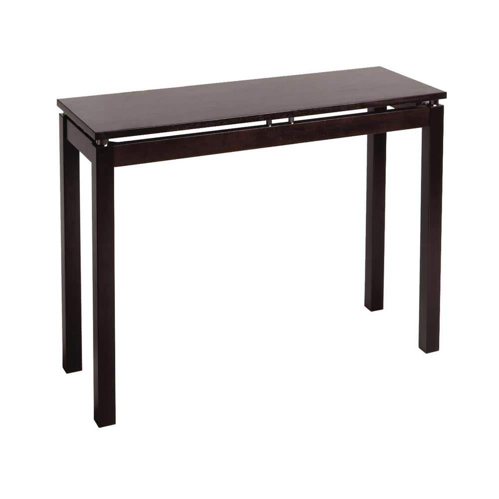 Elevated Dark Espresso Wood Console Table with Chrome Accents