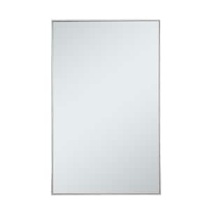 Timeless Home 30 in. W x 48 in. H Contemporary Metal Framed Rectangle Silver Mirror