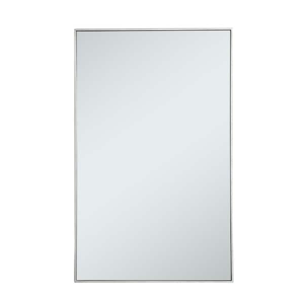 Unbranded Timeless Home 30 in. W x 48 in. H Contemporary Metal Framed Rectangle Silver Mirror
