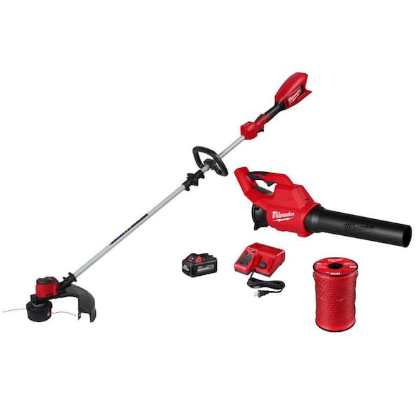 M18 16 in. Brushless String Trimmer Kit w/ 6.0 Ah Battery & Charger, M18 Blower, 0.095 in. x 1250 ft. Trimmer Line Spool