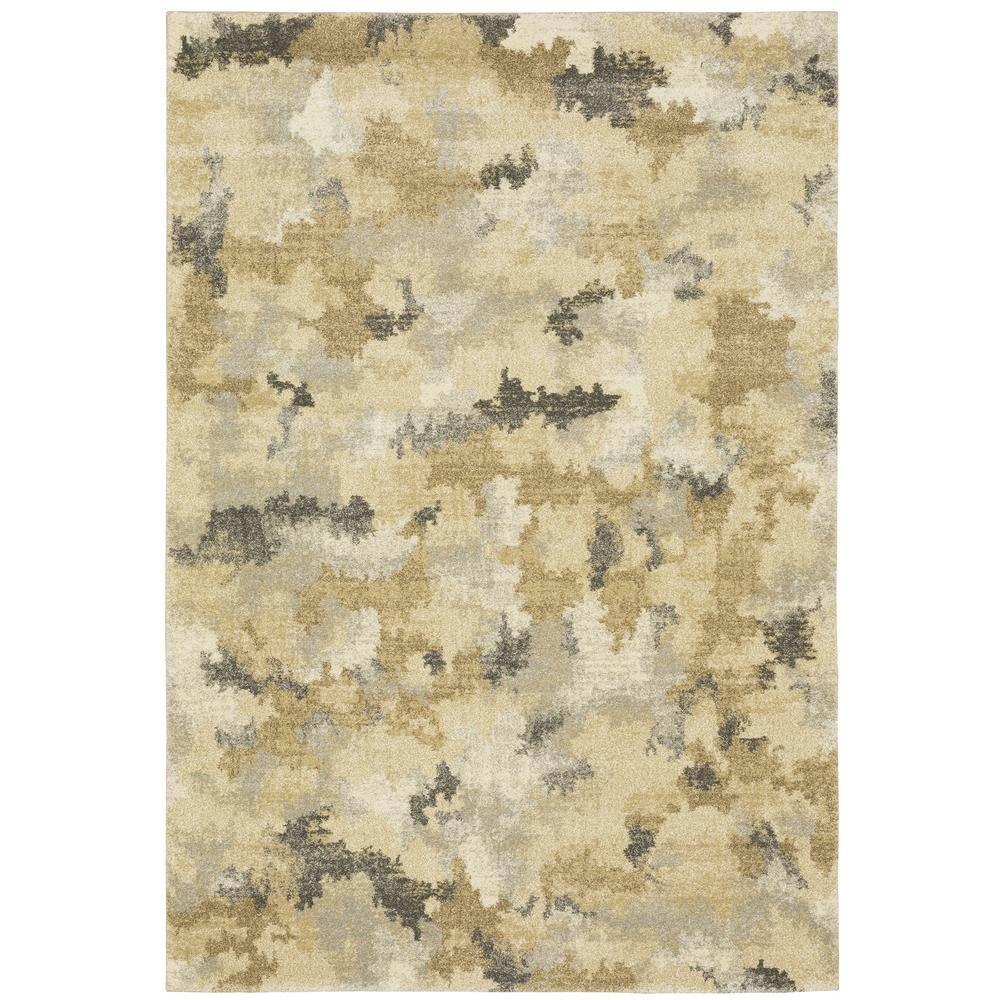 AVERLEY HOME Asbury Beige/Gold 4 ft. x 6 ft. Modern Abstract ...