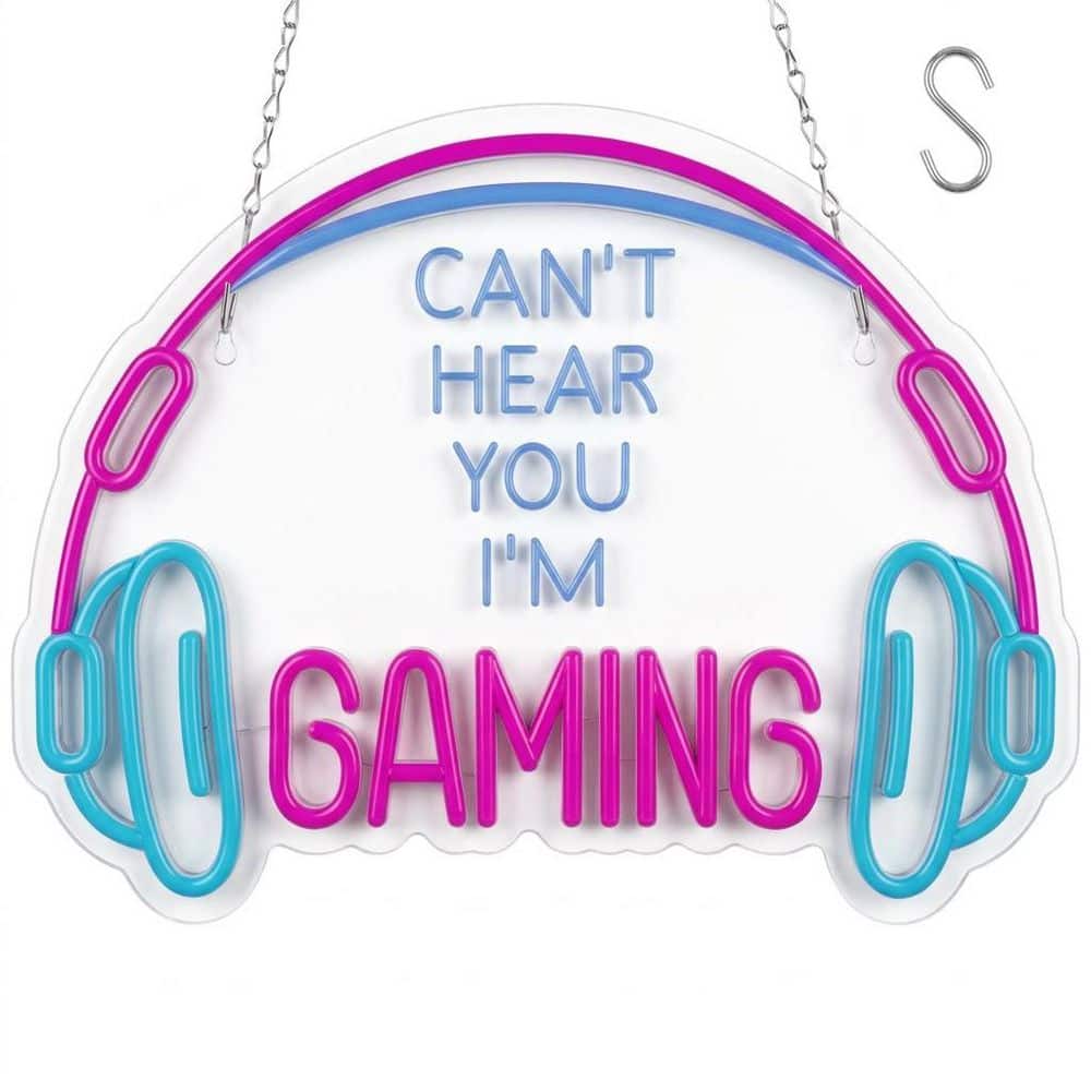 Gaming Neon Sign Headset Series Acrylic Silicone Dimmable LED Neon Light USB Powered Wall Decor for Game Room