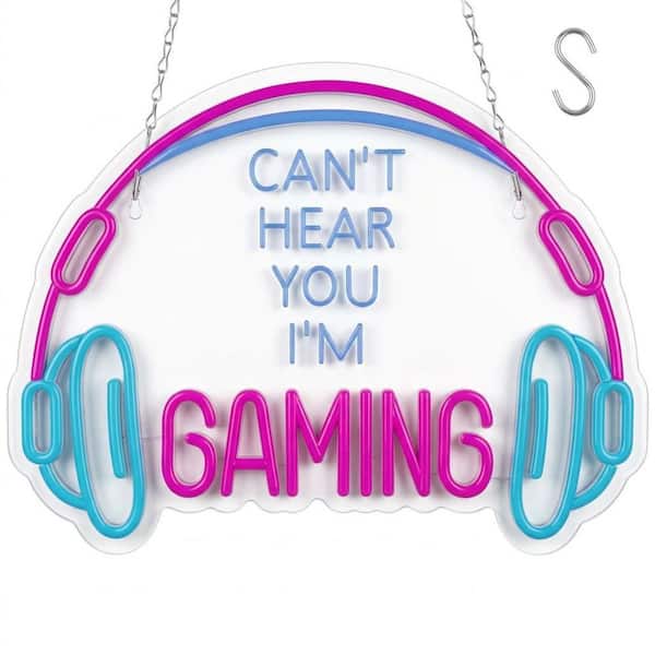 Gaming Neon Sign Headset Series Acrylic Silicone Dimmable LED Neon Light USB Powered Wall Decor for Game Room