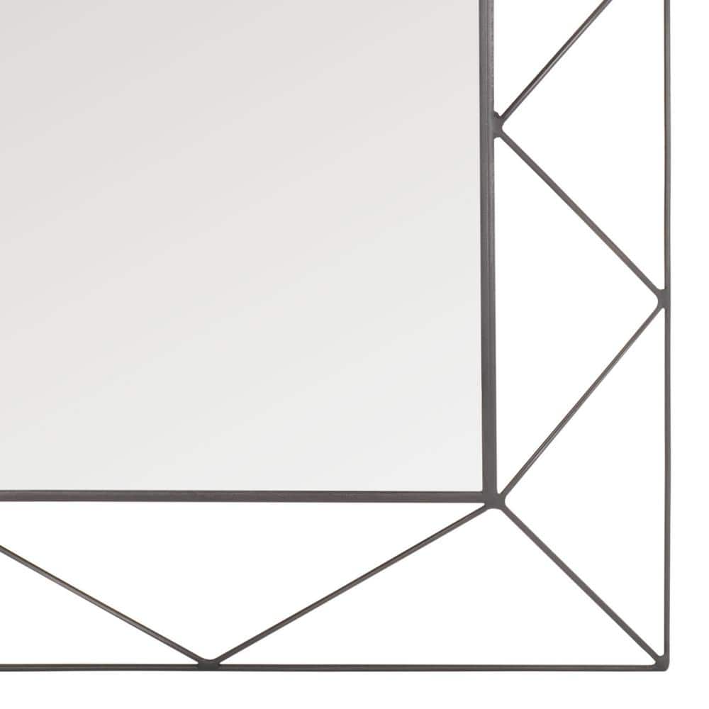 Elegant Gunmetal Rectangular Iron-Spoked 49" Mirror