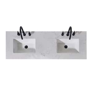 Merano 60 in. W x 22 in. D Engineered Stone Composite Vanity Top in Aosta White Apron