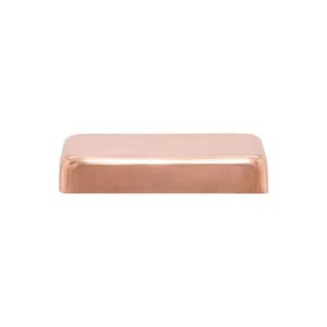 4 in. x 6 in. Copper Flat Top Slip Over Fence Post Cap with 3/4 in. Lip and Screws