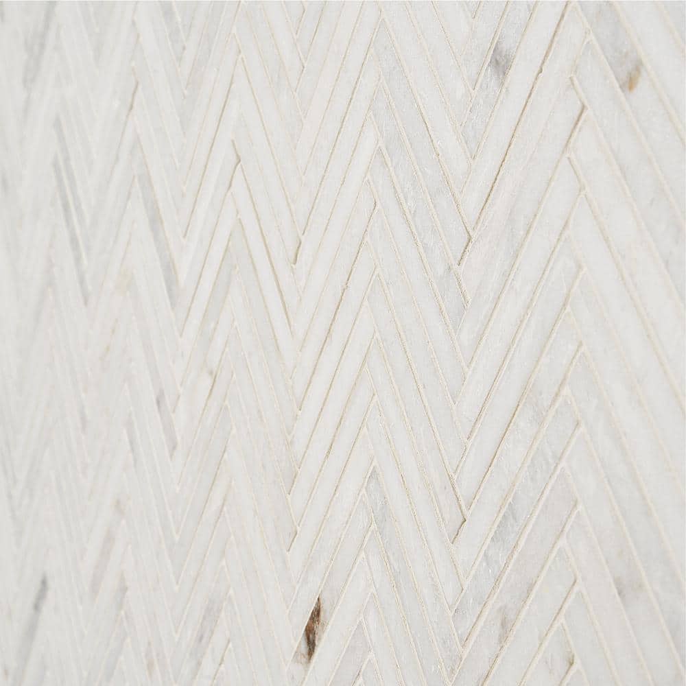 White Herringbone Marble Mosaic Tile for Walls and Floors