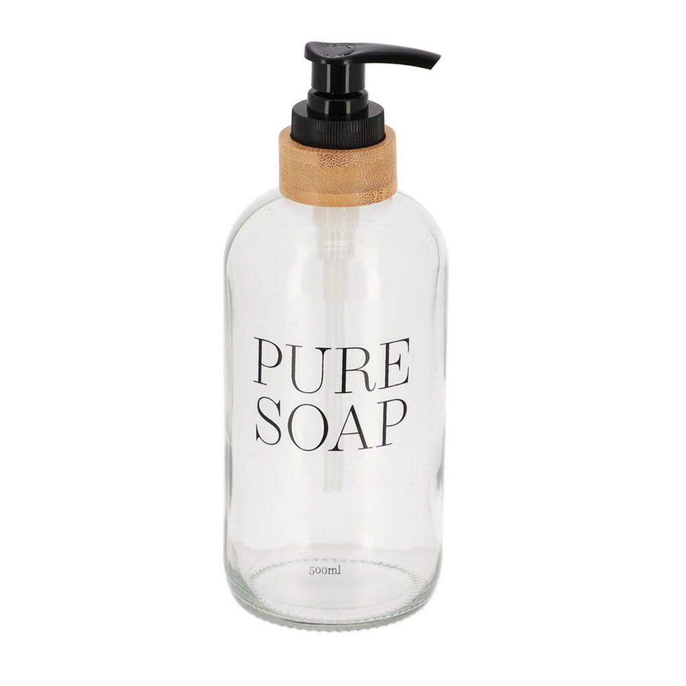Pure Soap Freestanding Soap Dispenser 17 FL OZ in Glass and Bamboo price history on PriceWatchPro