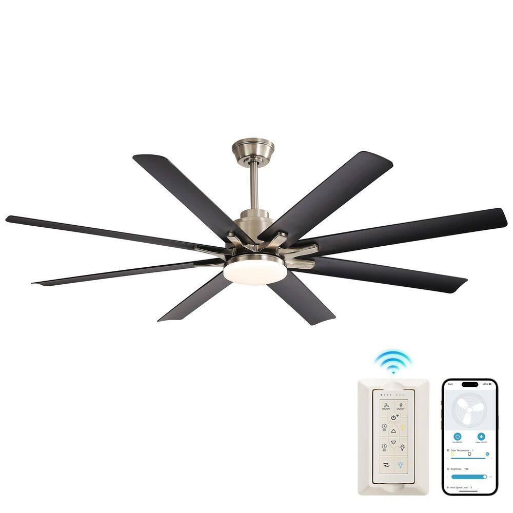 52 in. Downrod Mount Smart Ceiling Fan with Lights, 6 Wind Speeds, 8 Black ABS Blades, Voice Remote price history on PriceWatchPro