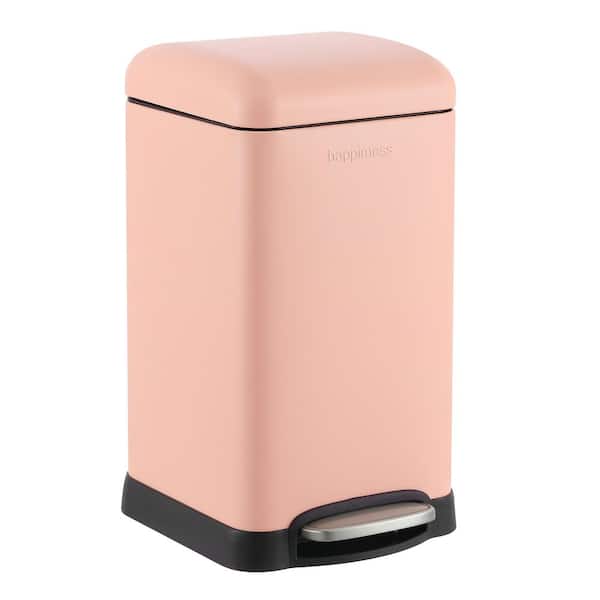 happimess Betty Retro Mini 3.2-Gal. Step-Open Trash Can, Flamingo Pink