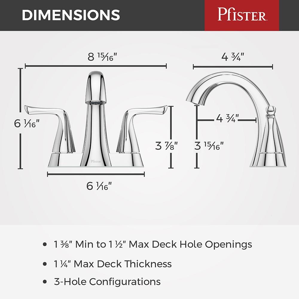 Polished Chrome Double Handle Centerset Bathroom Faucet