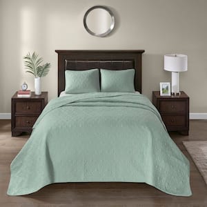 Mansfield Seafoam Polyester Twin Reversible Bedspread Set