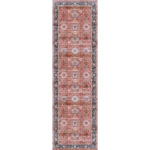 Fulton Rust 2 ft. x 8 ft. Vintage Persian Traditional Kitchen Runner Area Rug