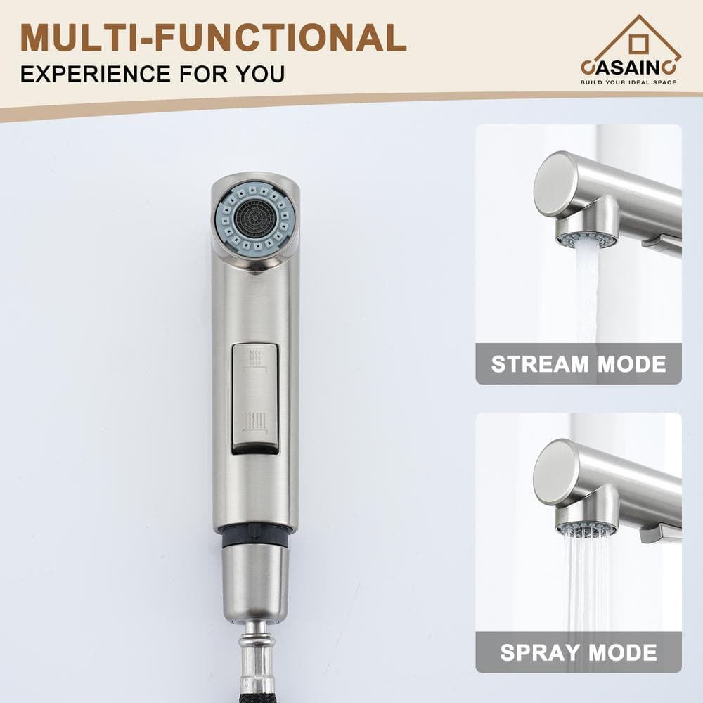 Brushed Nickel Single-Handle Pull-Out Spray Kitchen Faucet