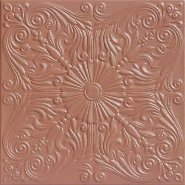 A La Maison Ceilings Spanish Silver Tea Room 1.6 ft. x 1.6 ft. Decorative Foam Glue Up Ceiling Tile (21.6 sq. ft./case)