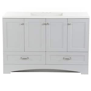 Lancaster 48.25 in. W x 18.75 in. D Bath Vanity in White with Cultured Marble Vanity Top in White with Integrated Sink
