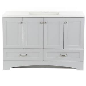 Lancaster 48 in. W x 19 in. D x 33 in. H Single Sink  Bath Vanity in Pearl Gray with White Cultured Marble Top