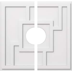 1 in. P X 9-3/4 in. C X 28 in. OD X 7 in. ID Knox Architectural Grade PVC Contemporary Ceiling Medallion, Two Piece