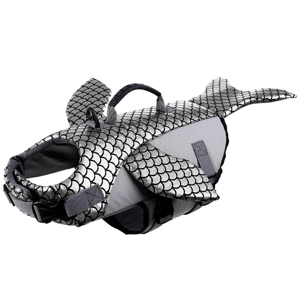 Large 33 lbs. -52 lbs. Silver Dot Dog Life Jacket