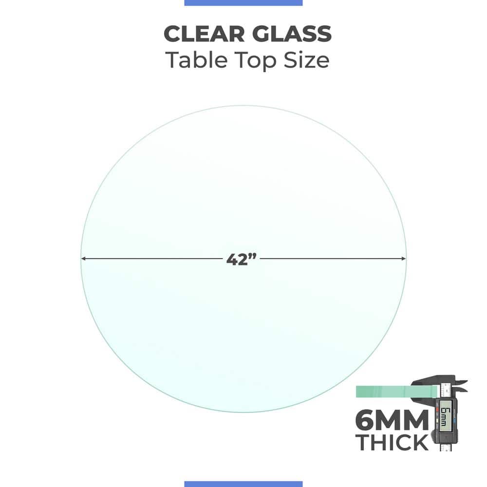 42 Inch Round Clear Tempered Glass Patio Table Top