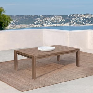 Relic Rectangle Light Brown Eucalyptus Wood Outdoor Coffee Table