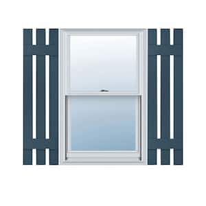 12 in. W x 32 in. H TailorMade Three Board Spaced (2 Batten), Board-n-Batten Shutters - Classic Blue