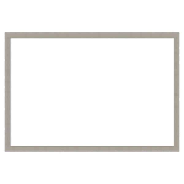 Amanti Art Woodgrain Stripe Grey 38 in. x 26 in. Wood Framed Dry Erase Magnetic Memo Board