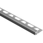 Quadec Pewter Textured Color-Coated Aluminum 1/4 in. x 8 ft. 2-1/2 in. Metal Square Edge Tile Edging Trim