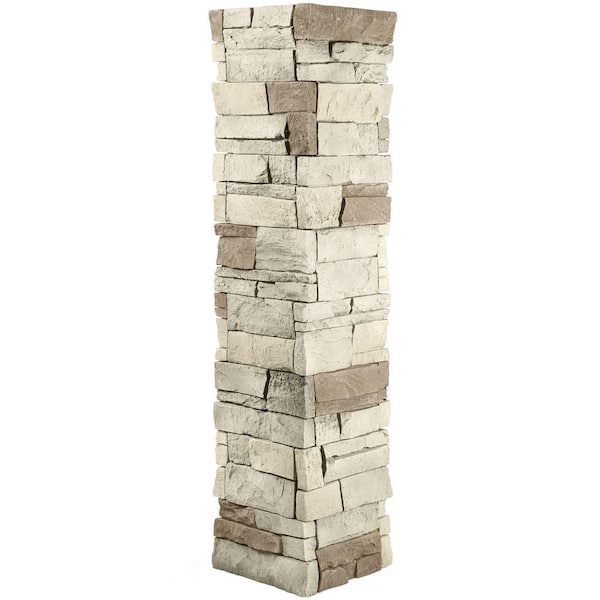GenStone Stacked Stone 11.25 in. x 48 in. Vanilla Bean Faux Pillar Panel Siding