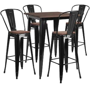 5-Piece Black Table and Chair Set