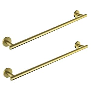 Bathroom 24 in. Wall Mounted Towel Bar Towel Holder in Stainless Steel Brushed Gold ( (2-Pack) )