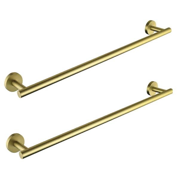 ATKING Bathroom 24 in. Wall Mounted Towel Bar Towel Holder in Stainless Steel Brushed Gold ( (2-Pack) )