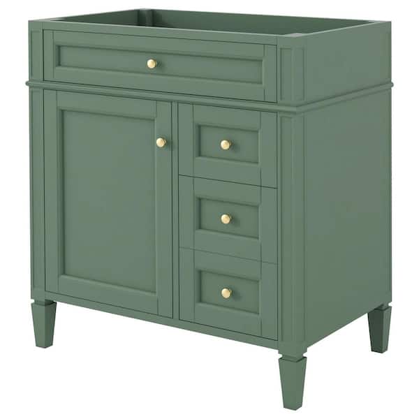 HMMHVV 30 in. Bath Vanity Cabinet without Top Basin, with 2-Storage Drawers and Shelf, Floor Mount Storage Vanity in Green