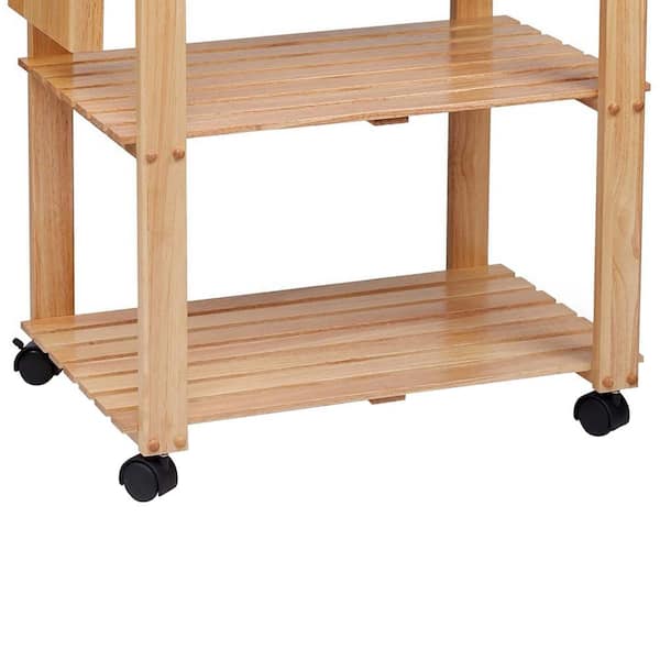 Utility Cart With Cutting Board Wood/natural - Winsome : Target