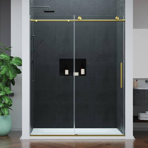 ANZZI Mountain 60 in. Reversible Frameless Sliding Deco-Glass