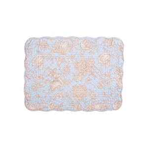13 in. x 19 in. Blue Cotton Penelope Placemat (Set of 6)