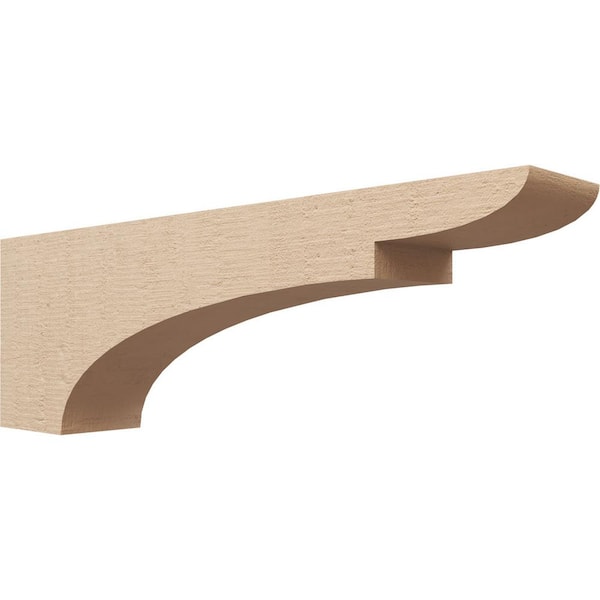 Ekena Millwork 5 in. x 10 in. x 30 in. Thin Yorktown Rough Cedar Woodgrain TimberThane Corbel, Primed Tan