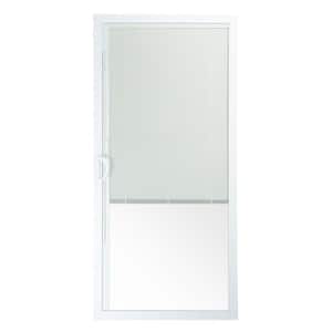 60 in. x 80 in. 50 Series White Vinyl Sliding Patio Door Right-Hand Moving Panel with Blinds