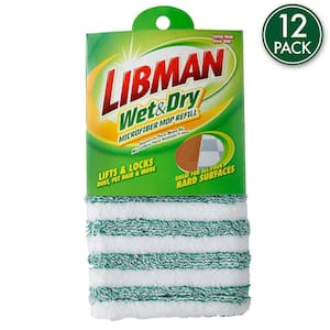 18 in. Microfiber Wet/Dry Mop Refill Pads (12-Pack)