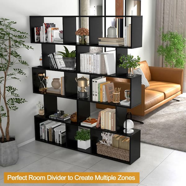 5-Tier Shelf 2024 Bookcase Storage Open Shelves Room Divider