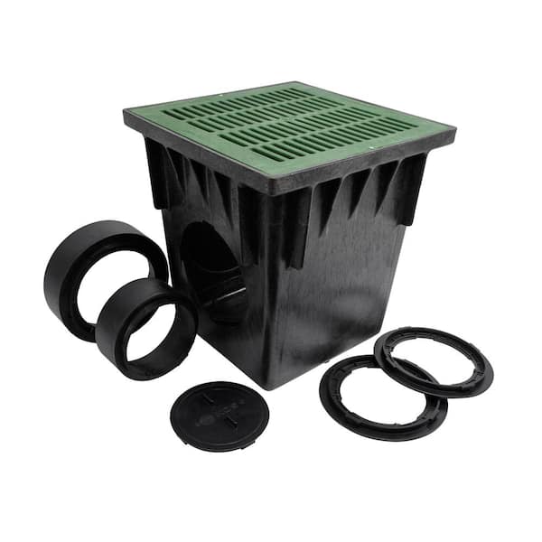 NDS 18 in. Square Catch Basin Kit, Green 1882GRKIT - The Home Depot