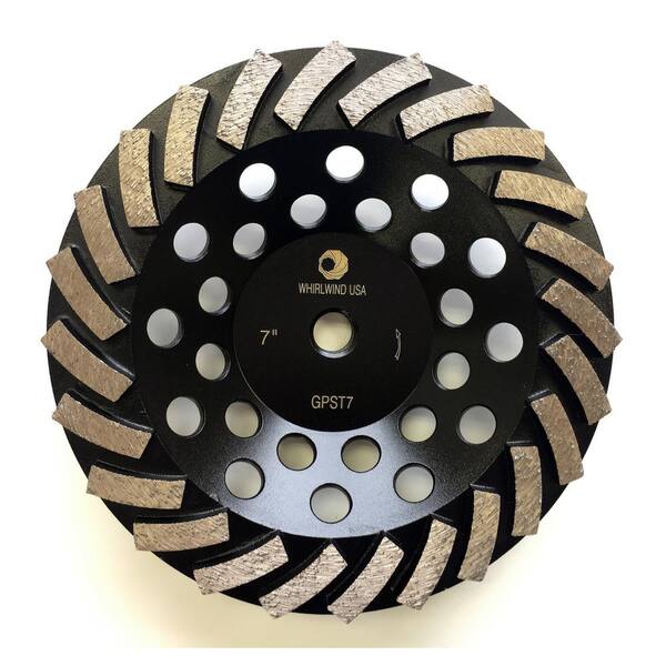 Whirlwind USA 7 in. Segmented Turbo Diamond Grinding Cup Wheel for Concrete and Mortar