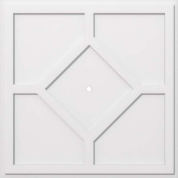 Ekena Millwork 1 in. P X 12-1/2 in. C X 36 in. OD X 1 in. ID Embry Architectural Grade PVC Contemporary Ceiling Medallion