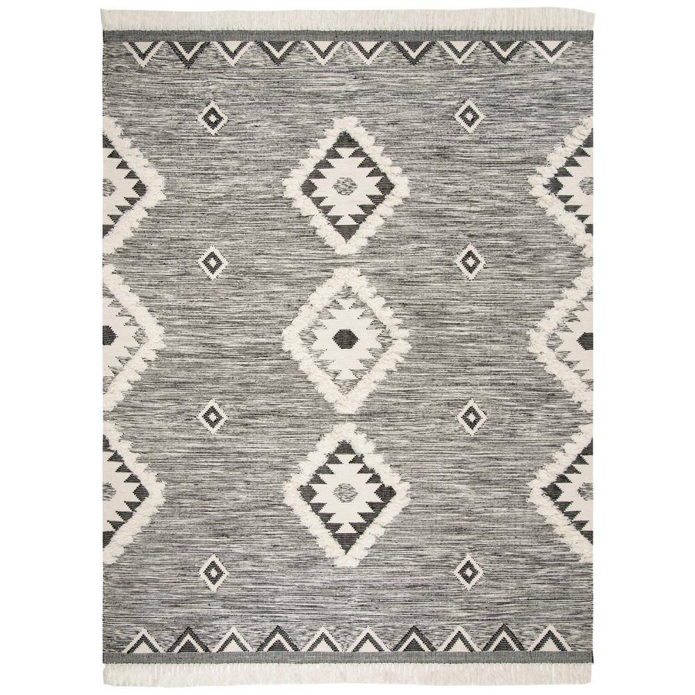 SAFAVIEH Kenya Black/Ivory 8 ft. x 10 ft. Geometric Area Rug