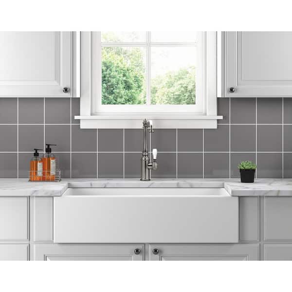 Restore Dove Gray Glossy 6 in. x 6 in. Glazed Ceramic Wall Tile (12.5 sq. ft. / case)
