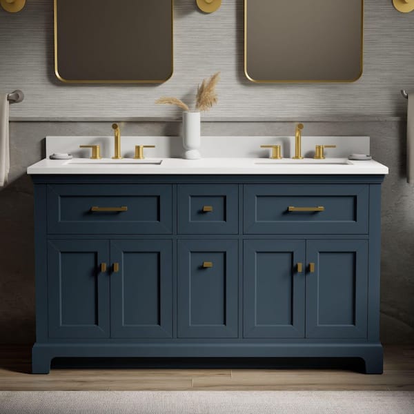 KOHLER Charlemont 60 in. Double Sink Freestanding Tidal Blue Bath