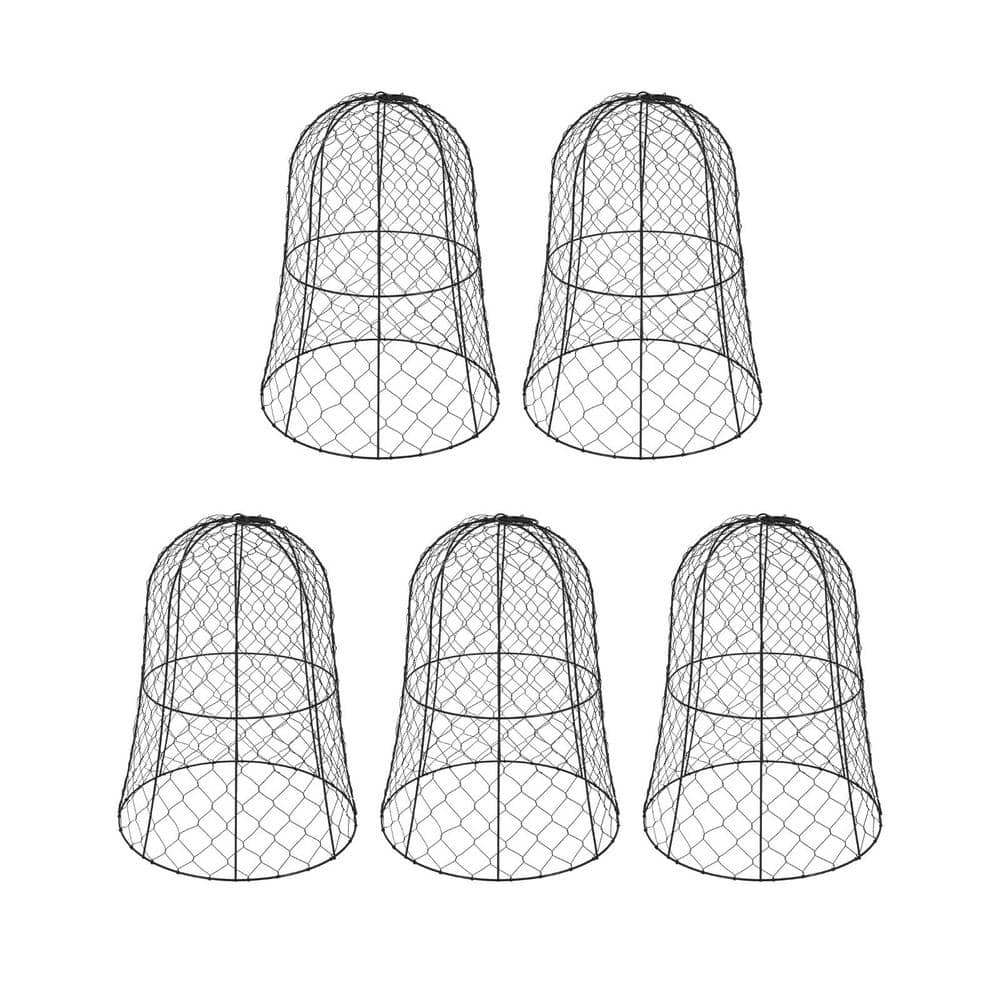 12.99 in. D x 15.75 in. H Indoor/Outdoor Garden Chicken Wire Cloche Plant Protector and Cover Not Easy to Deform(5-Pack) -  YIYIBYUS, YLJHN65SWDZJ8