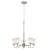 Hampton Bay Creekford 5-Light Brushed Nickel Chandelier with Frosted ...